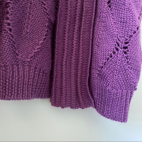 Deep Purple Wool Mix Knit Cardigan - Picture 5 of 7